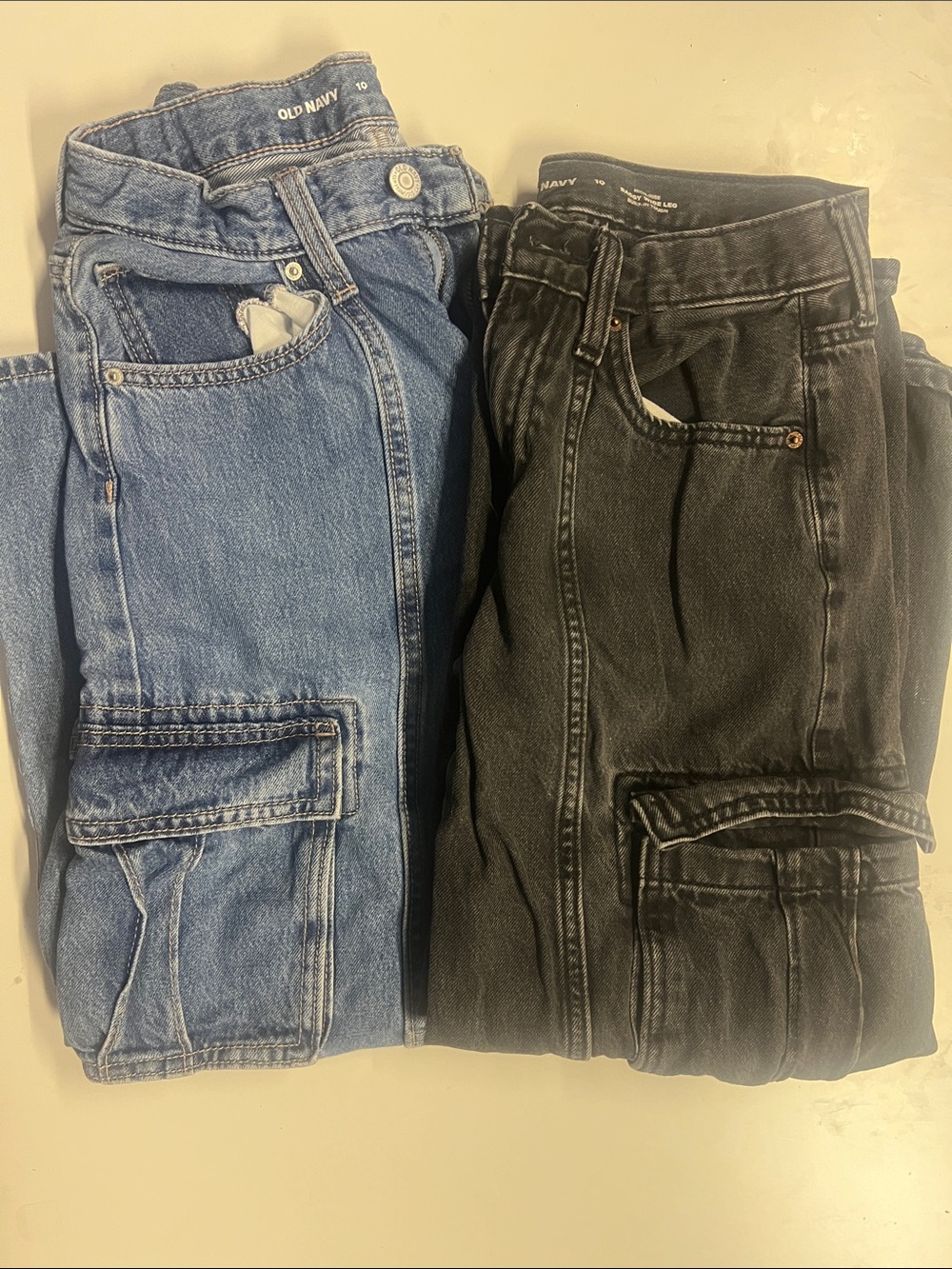 Old Navy Cargo Jeans Duo - Blue & Black